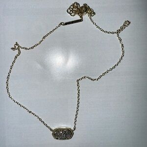 Elisa Gold Pendant Necklace in Platinum Drusy
